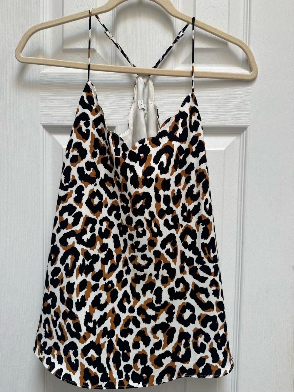 J. Crew Leopard Print halter Spaghetti Strap tank - White/Black/Brown
